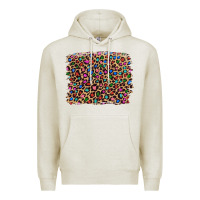 Oatmeal Heather leopard with multiple color glitters Premium Hoodie - Artiststas