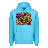 Ocean Blue leopard with multiple color glitters Premium Hoodie - Artiststas