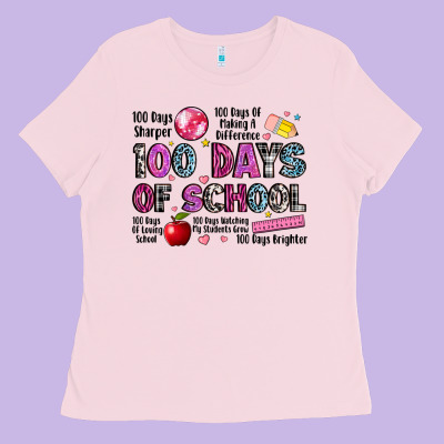 100 Days Of School Ladies Tee Designed By Lillyallendesigns