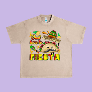 Just Here To Fiesta Urban Heavy Tee Designed By Cowhidedigitalart