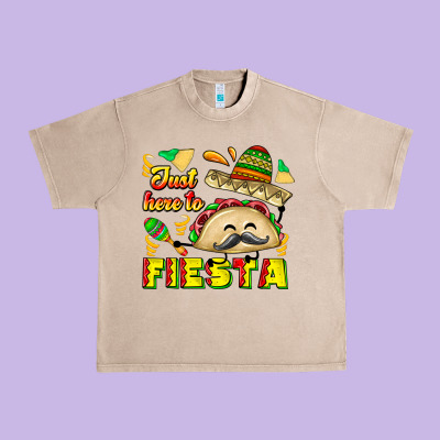 Just Here To Fiesta Urban Heavy Tee Designed By Cowhidedigitalart