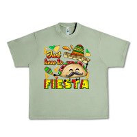 Oil Green Just Here To Fiesta Urban Heavy Tee - CowhideDigitalArt