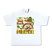 White Just Here To Fiesta Urban Heavy Tee - CowhideDigitalArt