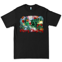 Black merry christmas santa polar express Premium Tee - FaDigitalArtStudio
