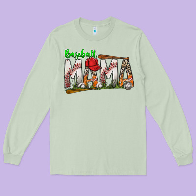 Baseball Mama Long Sleeve Tee Designed By Sublimationcraftshop