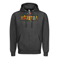 Charcoal Heather spanish maestra teacher Zipper Hoodie - RanaPortraitStore