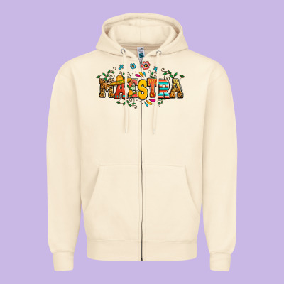 Spanish Maestra Teacher Zipper Hoodie Designed By Ranaportraitstore