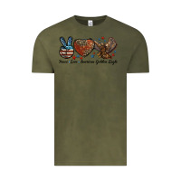 Vintage Olive Western Peace Love American Golden Eagle Vintage Tee - LillyAllenDesigns