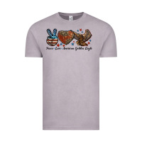 Western Peace Love American Golden Eagle Vintage Tee | Teevron