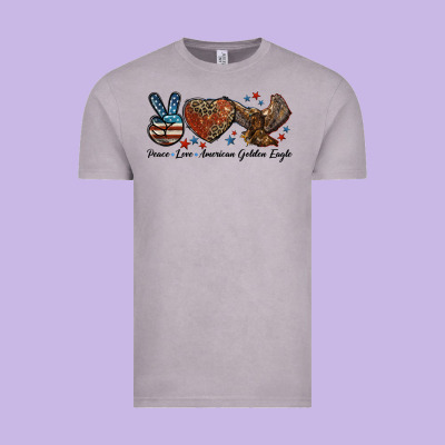 Western Peace Love American Golden Eagle Vintage Tee Designed By Lillyallendesigns
