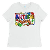 White autism mom Ladies Tee - LillyAllenDesigns