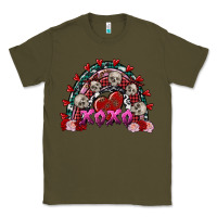 Army Green Skull Xoxo rainbow Valentine's Day Classic Tee - FaDigitalArtStudio