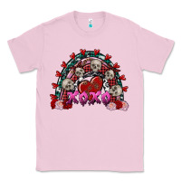 Bubblegum Pink Skull Xoxo rainbow Valentine's Day Classic Tee - FaDigitalArtStudio