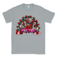 Heather Grey Skull Xoxo rainbow Valentine's Day Classic Tee - FaDigitalArtStudio