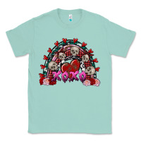 Seafoam Skull Xoxo rainbow Valentine's Day Classic Tee - FaDigitalArtStudio