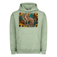 Pigment Oil Green Western Wolves Urban Hoodie - Jasminsmagicworld