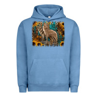 Pigment Pebble Blue Western Wolves Urban Hoodie - Jasminsmagicworld