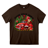 Chocolate Brown Valentine's Day hanging with my gnomies Heavy Core Tee - FaDigitalArtStudio