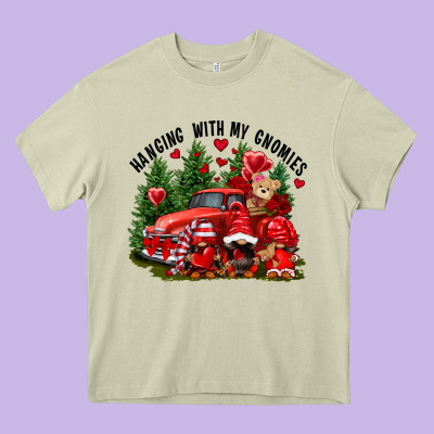 Valentine's Day Hanging With My Gnomies Heavy Core Tee Designed By Fadigitalartstudio