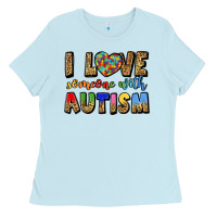Baby Blue i love someone with autism Ladies Tee - LillyAllenDesigns