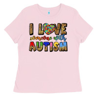 Bubblegum Pink i love someone with autism Ladies Tee - LillyAllenDesigns