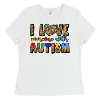 White i love someone with autism Ladies Tee - LillyAllenDesigns