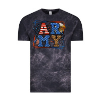 Cloud Black Army Veteran leopard frame 4th of July Vintage Tee - LillyAllenDesigns