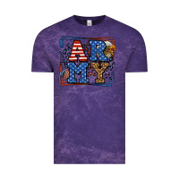 Cloud Purple Army Veteran leopard frame 4th of July Vintage Tee - LillyAllenDesigns