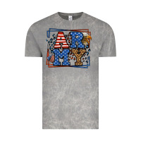 Cloud Rock Army Veteran leopard frame 4th of July Vintage Tee - LillyAllenDesigns