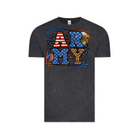 Vintage Black Army Veteran leopard frame 4th of July Vintage Tee - LillyAllenDesigns
