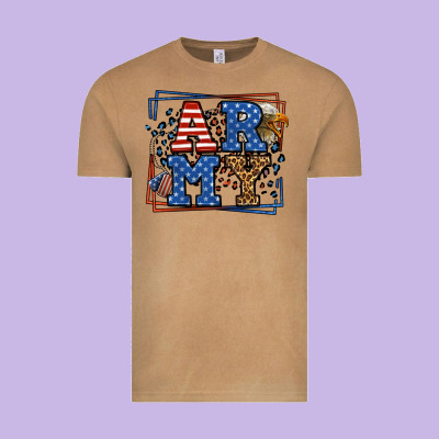 Army Veteran Leopard Frame 4th Of July Vintage Tee Designed By Lillyallendesigns