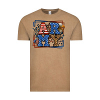 Vintage Coffee Army Veteran leopard frame 4th of July Vintage Tee - LillyAllenDesigns