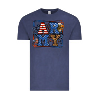 Vintage Denim Army Veteran leopard frame 4th of July Vintage Tee - LillyAllenDesigns