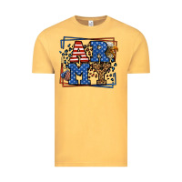 Vintage Mustard Army Veteran leopard frame 4th of July Vintage Tee - LillyAllenDesigns