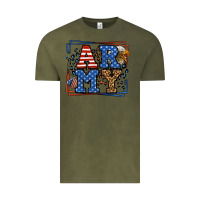 Vintage Olive Army Veteran leopard frame 4th of July Vintage Tee - LillyAllenDesigns