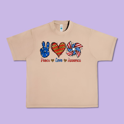 Peace Love America Urban Heavy Tee Designed By Jasminsmagicworld