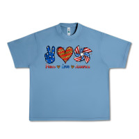 Pebble Blue Peace Love America Urban Heavy Tee - Jasminsmagicworld