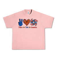 Salmon Peace Love America Urban Heavy Tee - Jasminsmagicworld