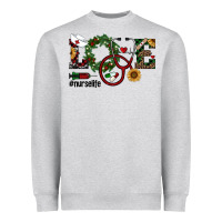 Heather Grey christmas love nurselife Heavyweight Sweatshirt - RanaPortraitStore
