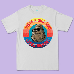 Retro Sunset Just A Girl Who Loves Bigfoot Premium Tee Designed By Artisfamous