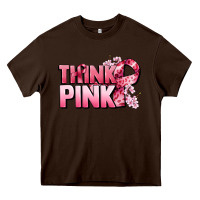 Chocolate Brown Think pink Cancer Awareness Heavy Core Tee - FaDigitalArtStudio