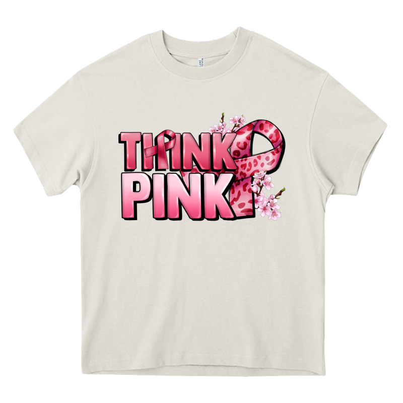 Think Pink Cancer Awareness Heavy Core Tee by FaDigitalArtStudio | Teevron