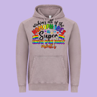 Wishing All Of The Homophobes Uncomfortable Month Vintage Hoodie Designed By Artiststas