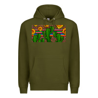 Army Green sunflowers and cactus license plate Premium Hoodie - Artiststas