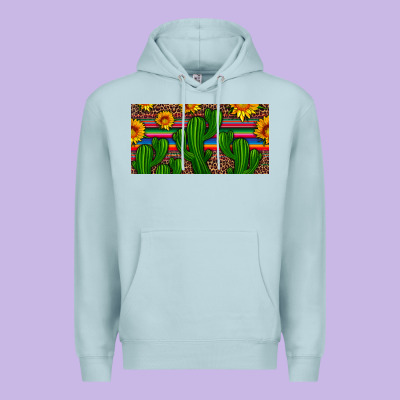 Sunflowers And Cactus License Plate Premium Hoodie Designed By Artiststas