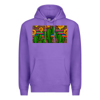 Purple sunflowers and cactus license plate Premium Hoodie - Artiststas