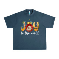 Midnight Navy Joy To The World Urban Heavy Tee - CowhideDigitalArt