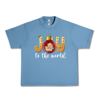 Pebble Blue Joy To The World Urban Heavy Tee - CowhideDigitalArt