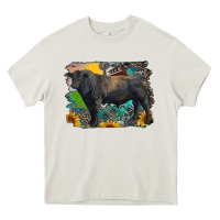 Cream black angus bull with aztec and farm background Heavy Core Tee - RanaPortraitStore