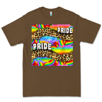Cacao Pride lgbtq leopard with love and rainbow seamless Premium Tee - BundleAndBundleShop